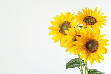 Obraz premium A cluster of bright sunflowers with golden petals 46 2 sunflower, flower, nature, yellow, summer, field, plant, sun, blossom, isolated, agriculture, leaf, sunflowers, petal, garden, bright, beauty, s