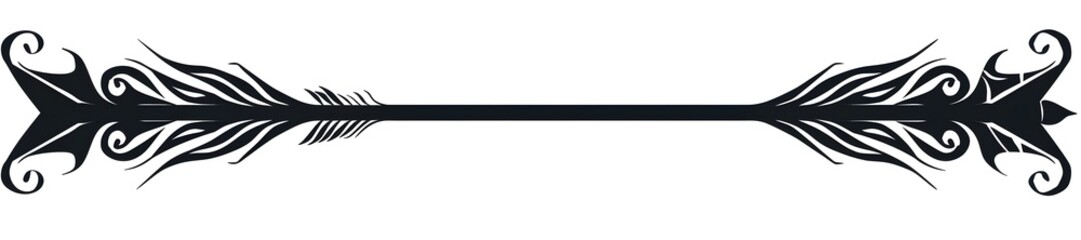 Minimalist Black Arrow with Tribal Swirl