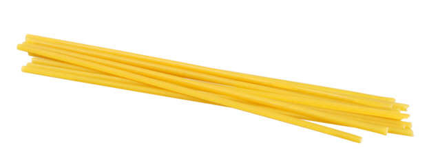 Raw spaghetti isolated on white background.