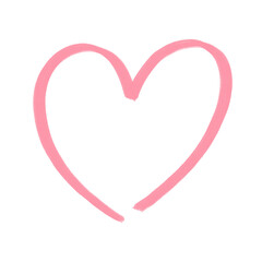 Textured pink heart outline, cute sticker