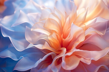 Obraz premium Beautiful abstract background with soft pastel colors and flowing fabric, silk or satin, pink and purple, soft glowing light