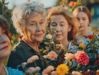A group of women stand side by side, possibly friends or colleagues, with a sense of unity and camaraderie