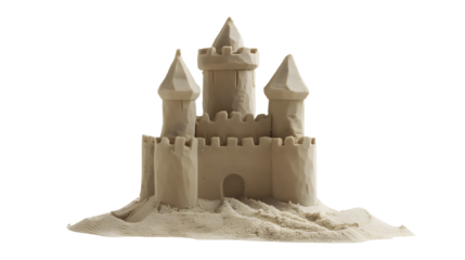 Sand Castle on Transparent Background