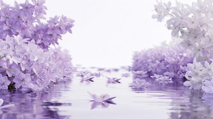 Obraz premium A serene pond surrounded by water hyacinth flowers 