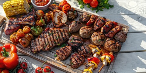 Fresh ingredients prepared on a rustic wooden cutting board, perfect for presentation or meal prep