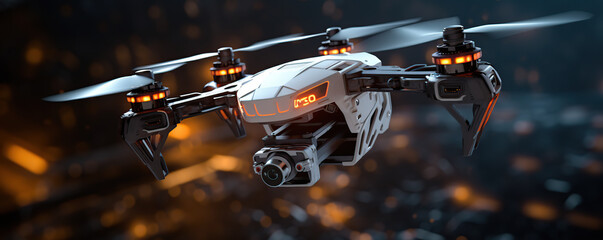 Modern Drone Technology Hovering in Industrial Setting