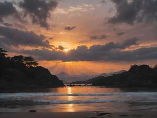 Document the changing light and atmosphere from sunrise to sunset.