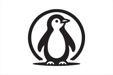 penguin silhouette icon vector illustration