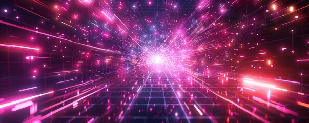 Naklejka premium 未来的な光の幾何学模様背景