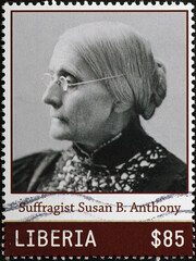 Susan B. Anthony celebrated on postage stamp of Liberia