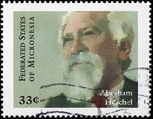 Abraham Heschel on postage stamp from Micronesia