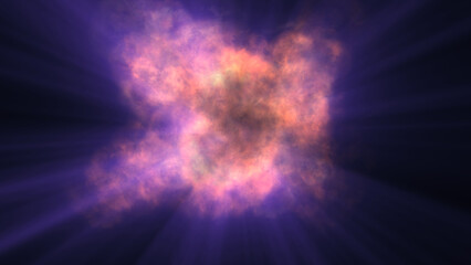 Fototapeta premium fire flame explosion in space