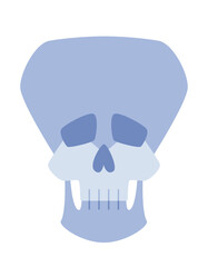 Spooky skull in flat style. Halloween design element.