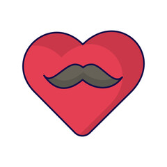 heart icon with white background vector stock illustration