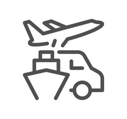 Value and supply chain related icon outline and linear vector.
