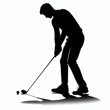 recommend clip art: 
                    black silhouette of a man hitting a ball into a hole with a golf club