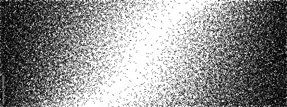 Poster noisy gradient bg with raster texture. monochrome vector tone gradation illustration with grunge hal
