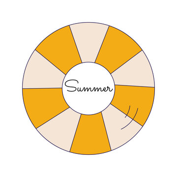recommend clip art: Summer. Yellow retro circle, lifebuoy simple vector. Isolated on white background