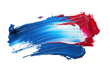blue white red paint brush stroke makeup smear isolated