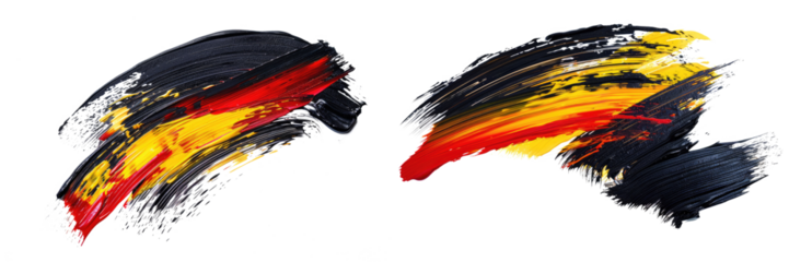 black red yellow paint brush stroke makeup smear isolated