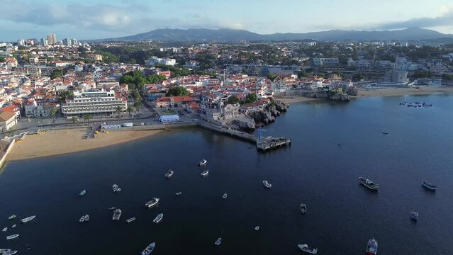 Aerial view of Cascais coast in Portugal