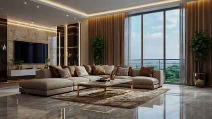 Interior Design of luxury living room