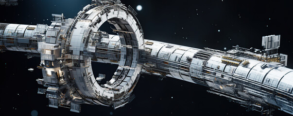 Space Station Orbiting Earth During Daytime