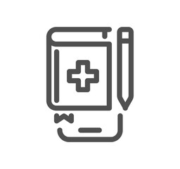 Healthcare and medicine related icon outline and linear vector.
