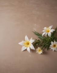 flowers on wooden background