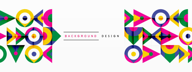 Colorful circle and triangle abstract background. Template for wallpaper, banner, presentation, background