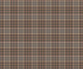 Plaid pattern, cream, brown, black, seamless for textiles, and for designing clothing, skirts, pants or decorative fabric. Vector illustration.