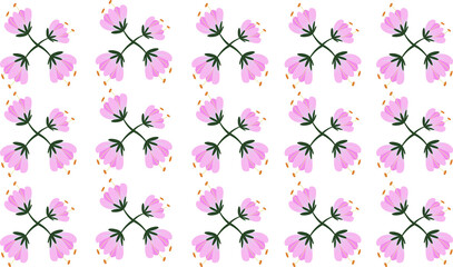 seamless pattern with pink flowers
