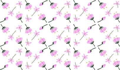 seamless pattern with pink flowers
