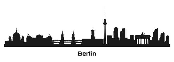 Germany, Berlin City Skyline. Silhouette of famous places and top attractions. Vector illustration © Olha
