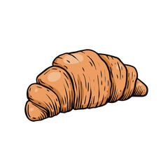 Ideal croissant illustration for designs emphasizing French cuisine, baking, and gourmet flavors