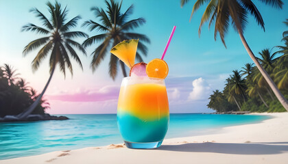 Coconut and orange lemon drink summer in the beach sea 13