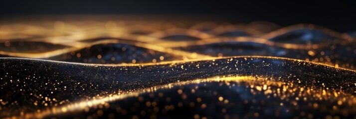 Shining golden and black sand abstract background.