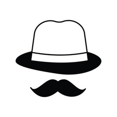 hat icon with white background vector stock illustration