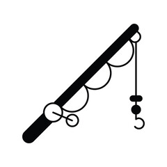 fishing rod icon with white background vector stock illustration