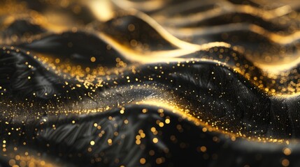 Shining golden and black sand abstract background.