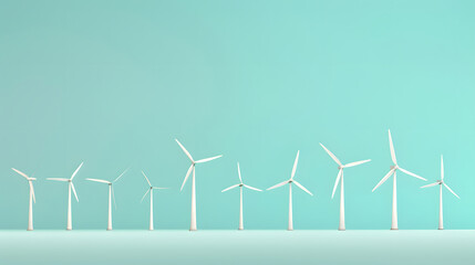 row of wind turbines