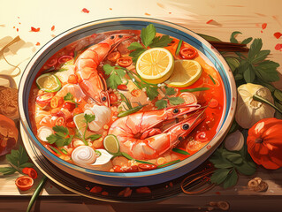 Delicious shrimp soup