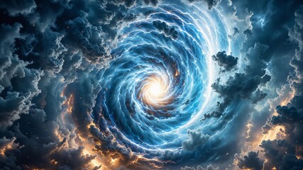 Majestic portal in the cosmos, swirling with a mystic flow and magical sparks. Dramatic rotation and power emanate from this futuristic gateway, evoking a universe of infinite mystery and science.