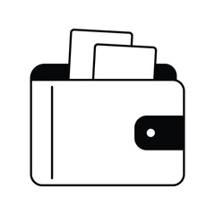 wallet icon with white background vector stock illustration