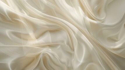 Fototapeta premium Curved Silk with Glossy Texture, High-Definition White Background