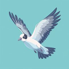 Obraz premium Vector_cute_Petrel_flying_gracefully_cartoon_vec