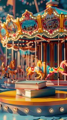 Fototapeta premium Amusement Park Book | Billboard mockup | Landscape mockup