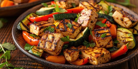 Grilled Tofu and Vegetables Salad