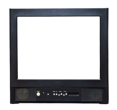 black television on isolated background