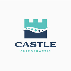 Fototapeta premium Castle Chiropractic Logo vector icon illustration